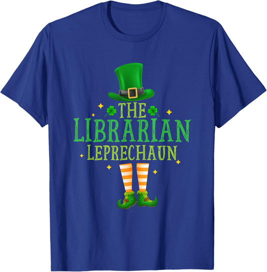 The Librarian Leprechaun Irish Happy St Patrick's Day T-Shirt - T-Shirt | Royal