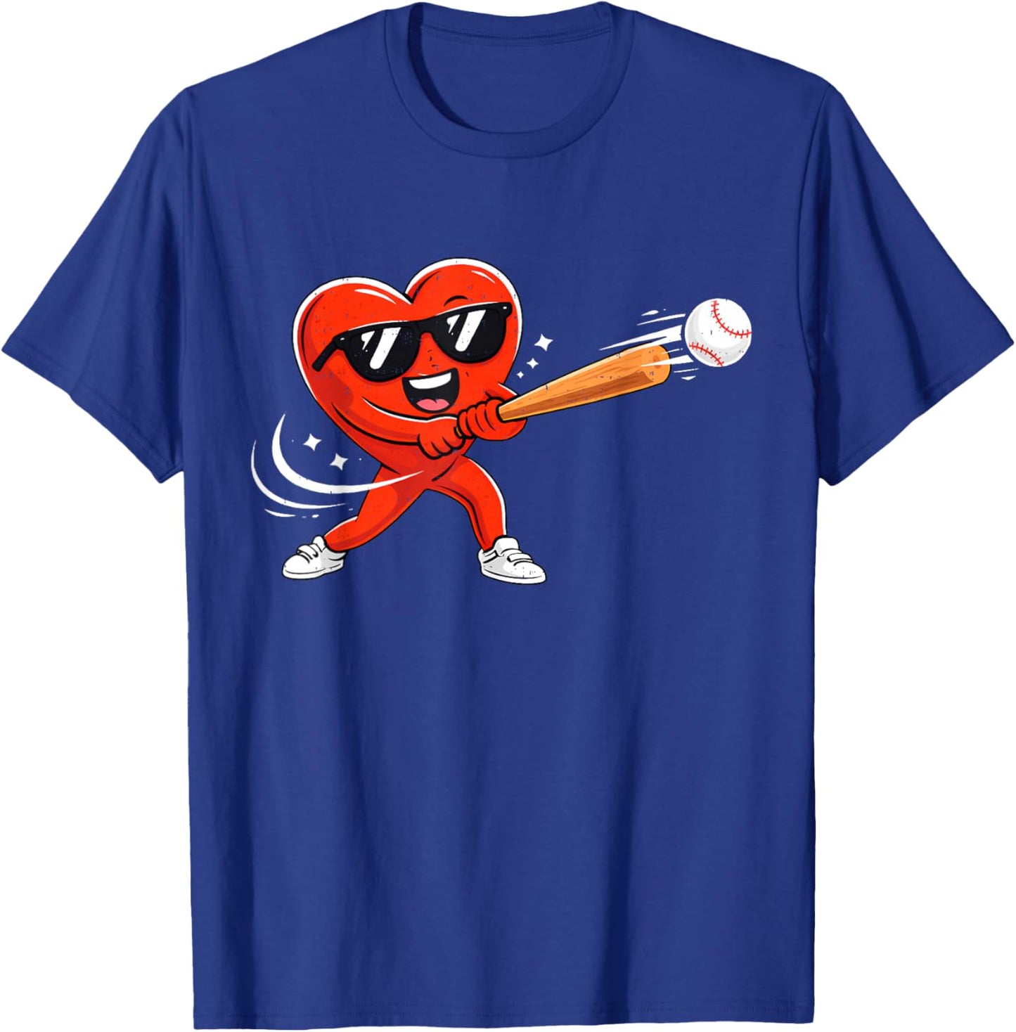 Valentine Baseball Heart Sport Valentines Day Men Boys Kids T-Shirt - T-Shirt | Royal