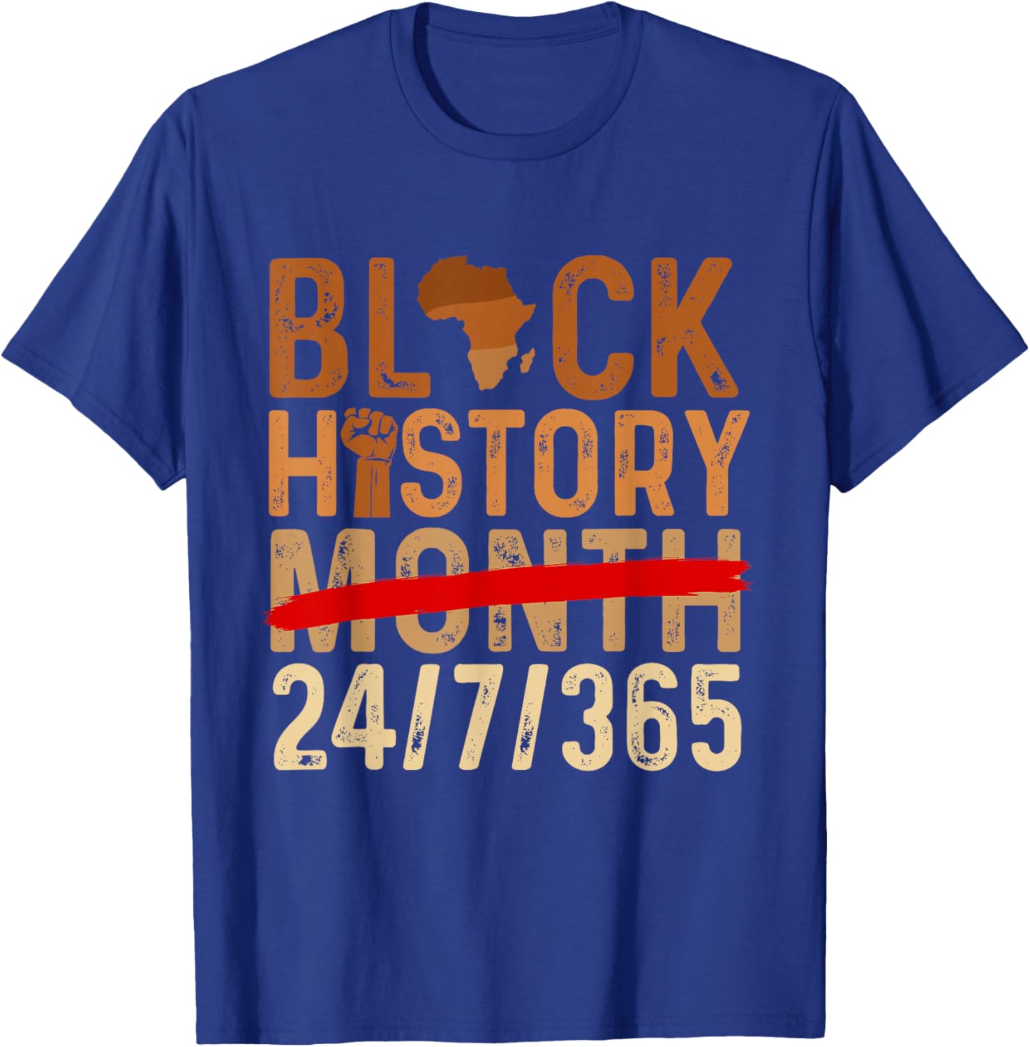 Black History Month 24/7/365 - African Roots Melanin Pride T-Shirt - T-Shirt | Royal