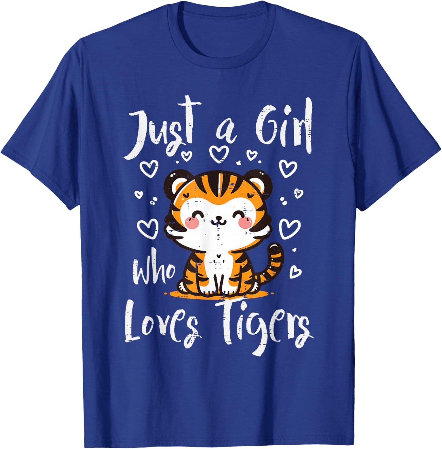Just a Girl Who Loves Tigers Women Kids Girls Youth Teen T-Shirt - T-Shirt | Royal