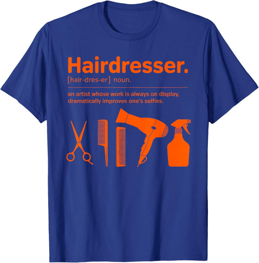 Barber Cosmetology Hair Salon Meaning Hairdresser T-Shirt - T-Shirt | Royal