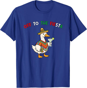 Off to The Fiesta Silly-Goose Drinks Margarita Cinco de Mayo T-Shirt - T-Shirt | Royal