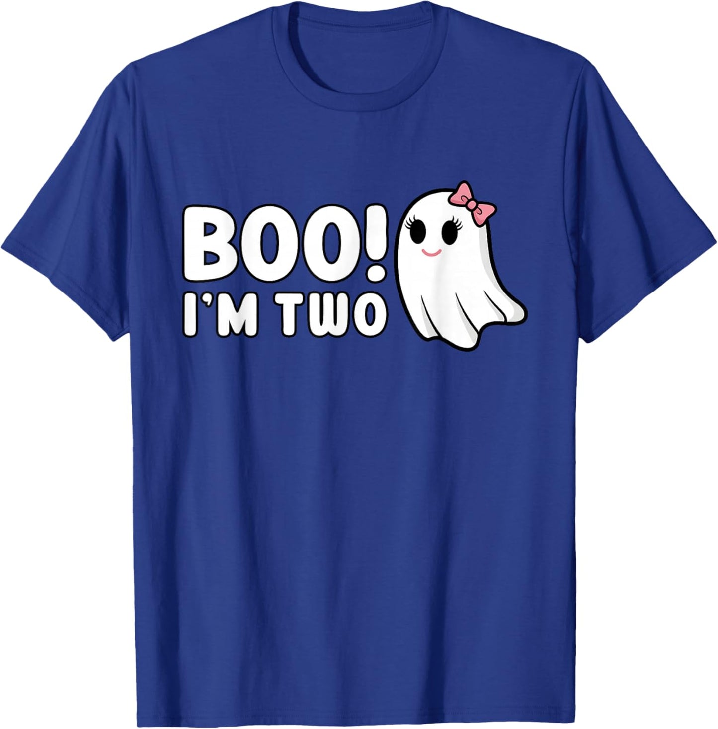 Boo Im Two Cute 2 Year Old Girl Ghost Halloween Birthday T-Shirt - T-Shirt | Royal