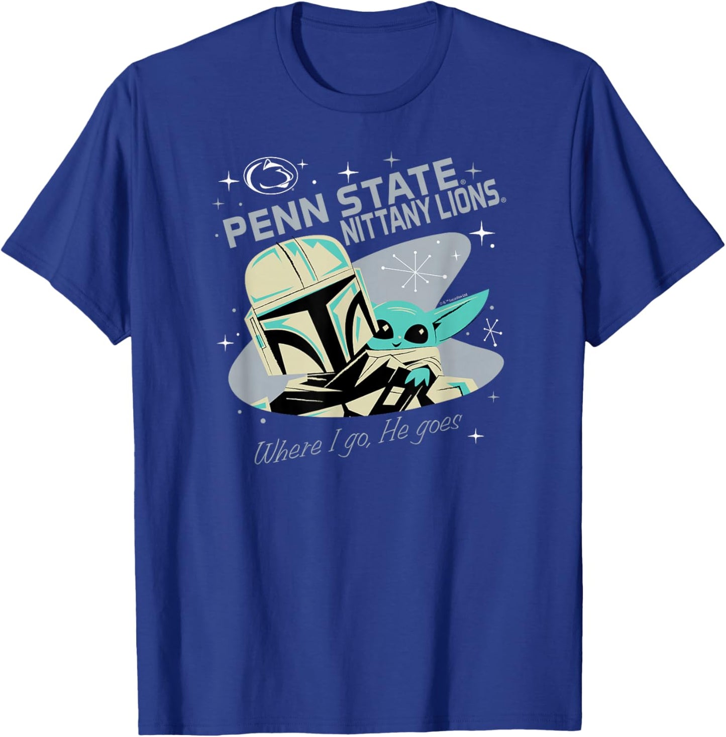 Penn State Nittany Lions Star Wars Mandalorian Navy T-Shirt - T-Shirt | Royal
