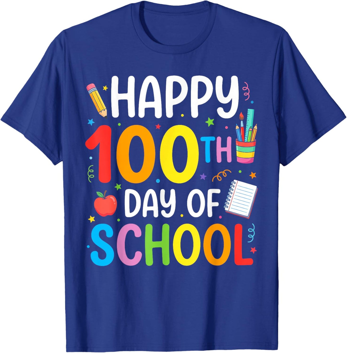 100 Days of School Teacher and Student T-Shirt - T-Shirt | Royal