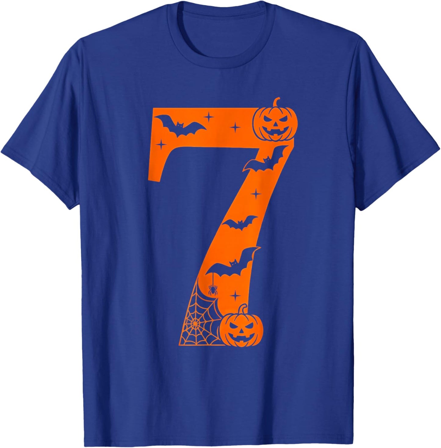 Number 7 Funny Six Seven Meme Halloween T-Shirt - T-Shirt | Royal