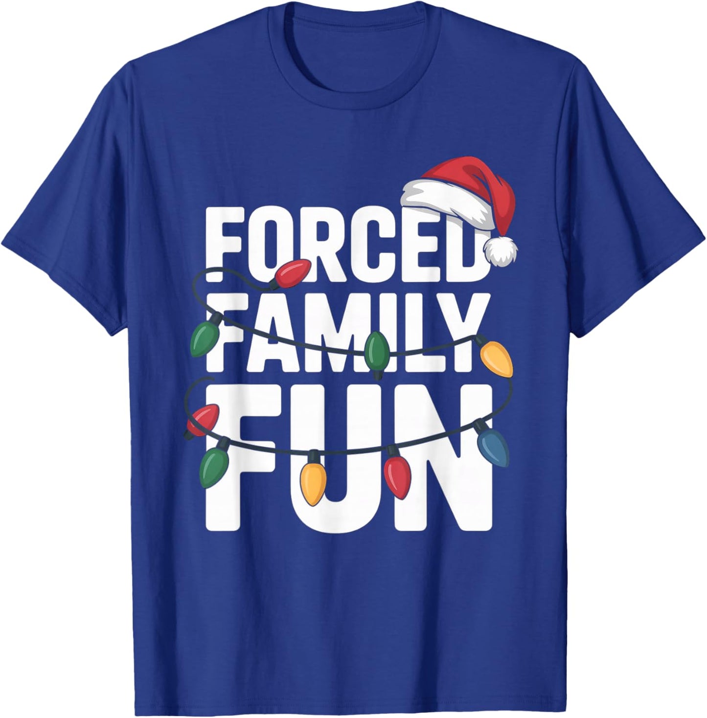 Funny Forced Family Holiday Christmas Matching Sarcastic T-Shirt - T-Shirt | Royal