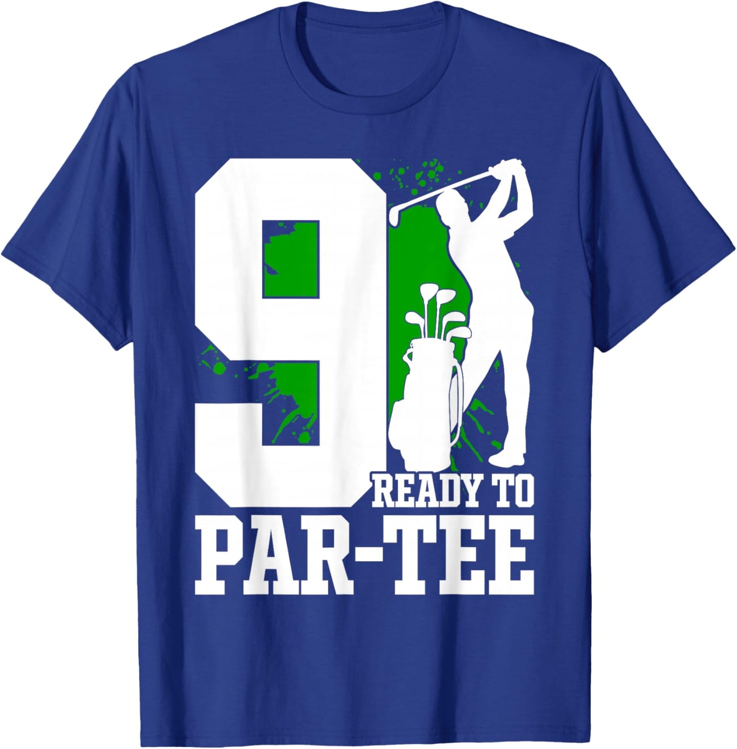 9th Birthday Golfer Boy Nine Year Old Golf Player T-Shirt - T-Shirt | Royal