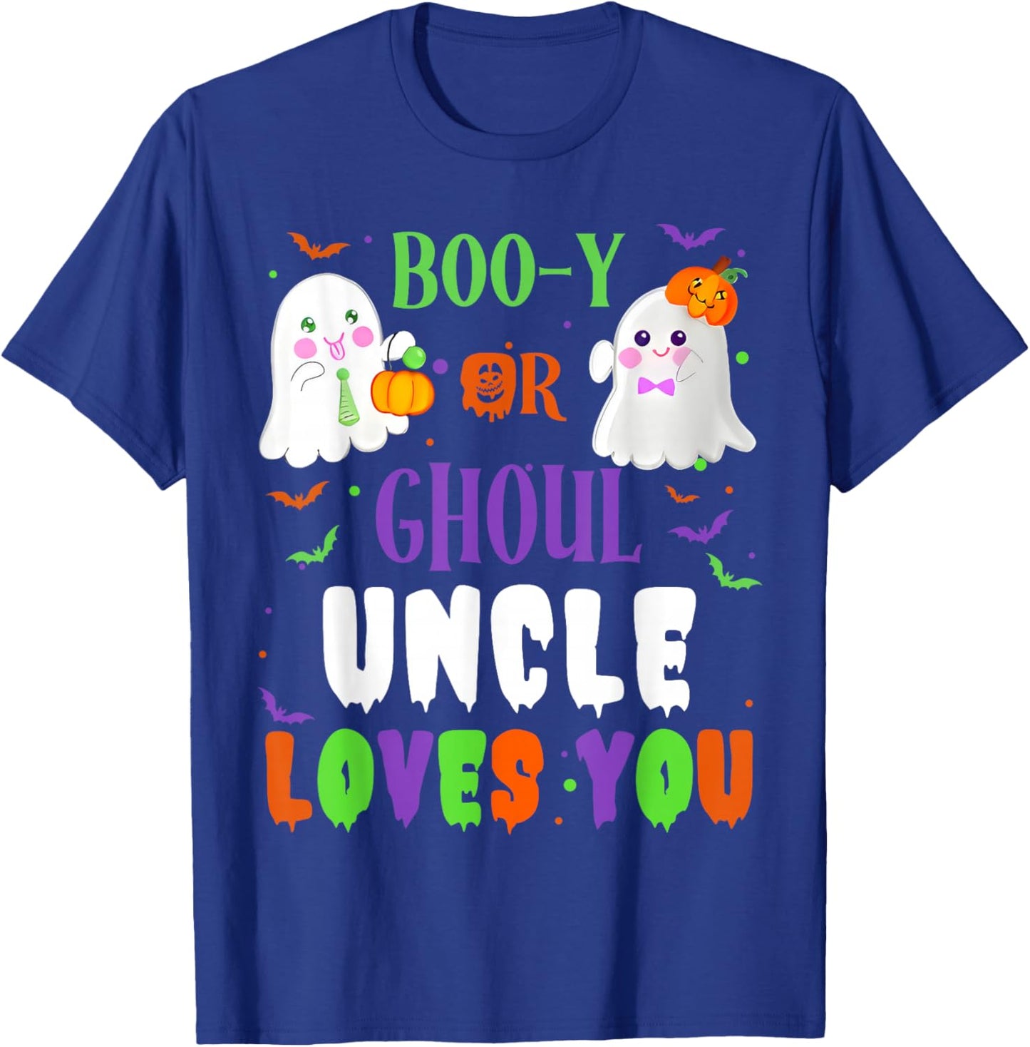 Boo-y Or Ghoul Uncle Loves You Boo Halloween Baby Gender T-Shirt - T-Shirt | Royal