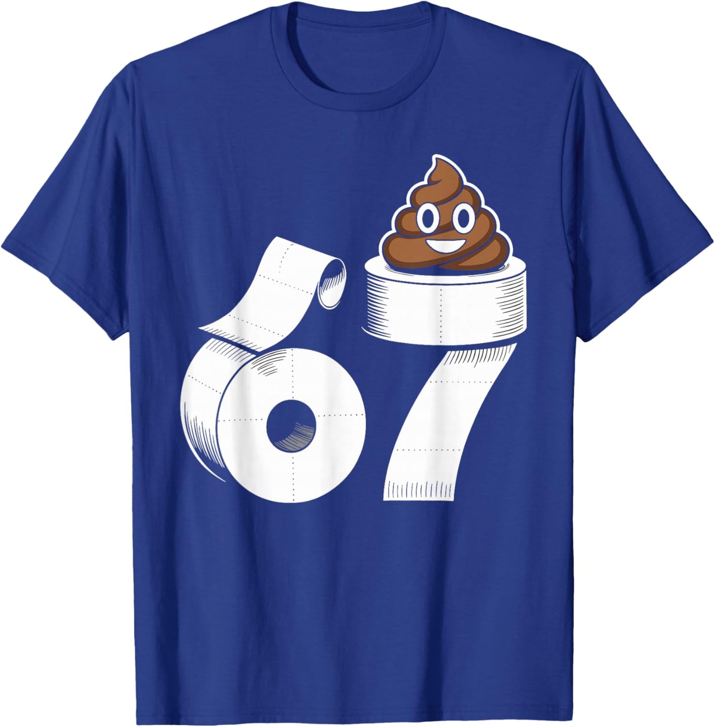 67 Poop Funny Six Seven Gross Toilet Paper Meme Slang Kids T-Shirt - T-Shirt | Royal