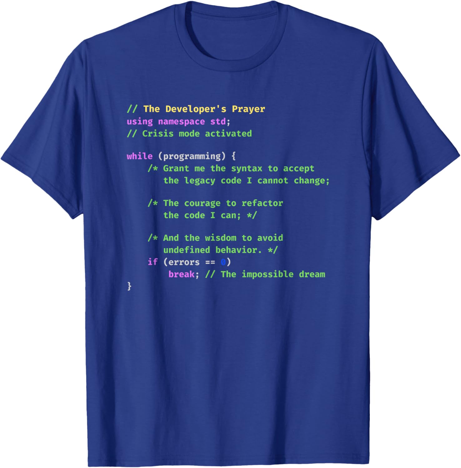 C++ Programmer Computer Science Coding Software Engineer T-Shirt - T-Shirt | Royal