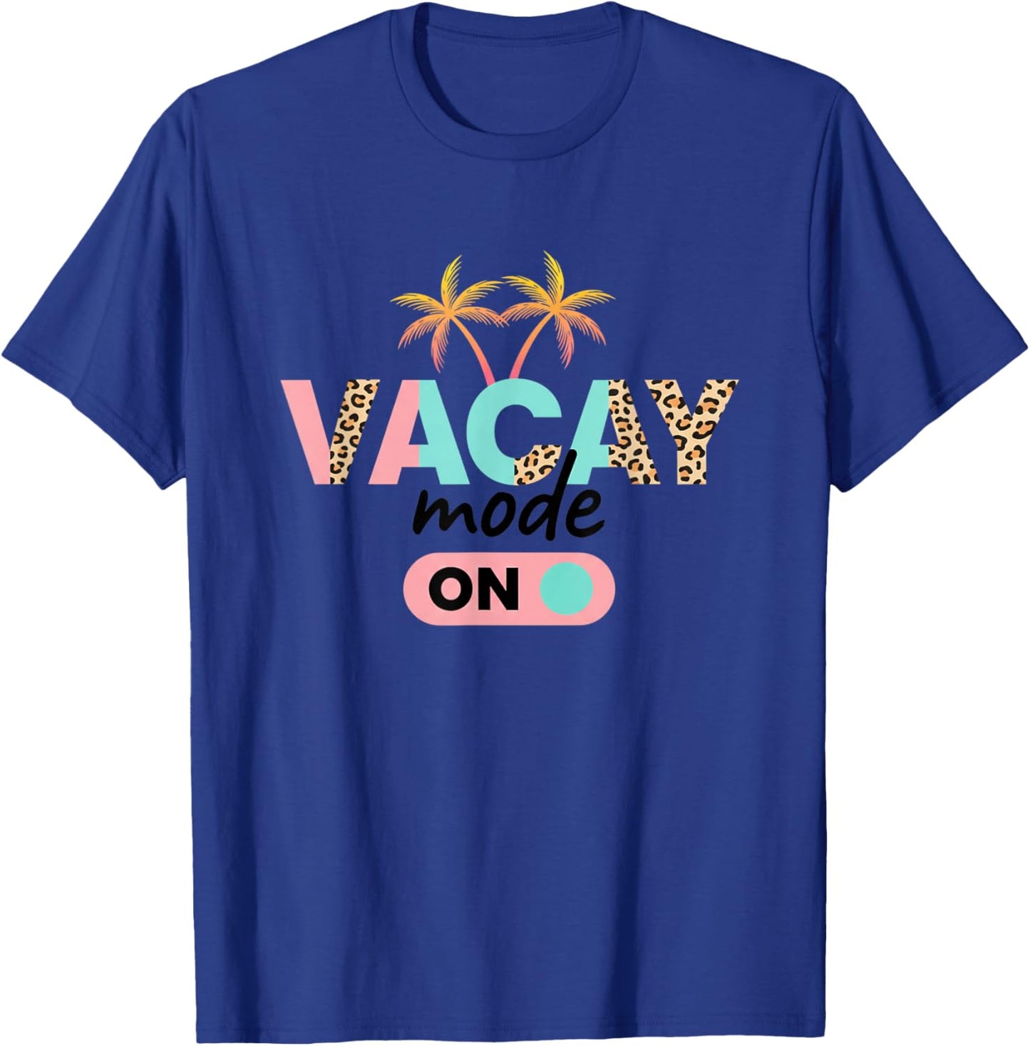 Vacay Mode On Kids Vacation Palm Tree Leopard Print Travel T-Shirt - T-Shirt | Royal