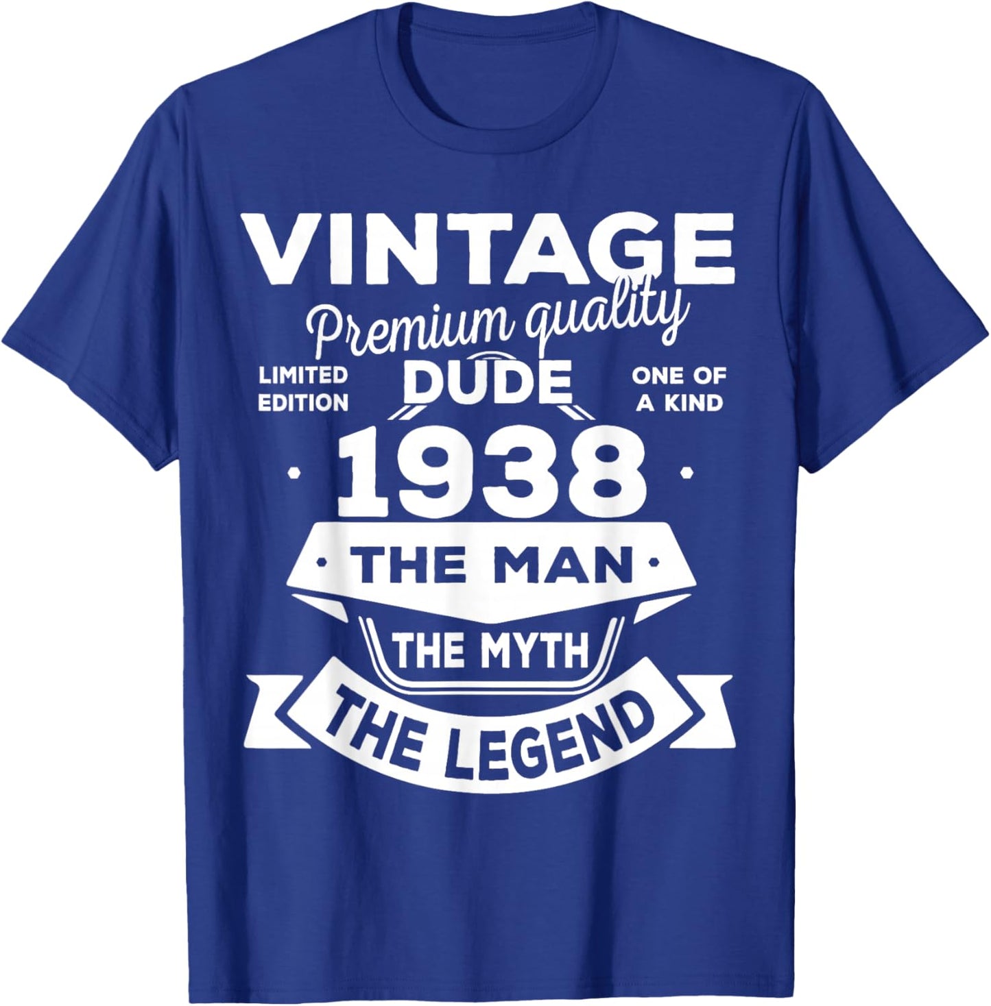88th Birthday Gift Man Myth Legend 1938 88 for Years Old T-Shirt - T-Shirt | Royal