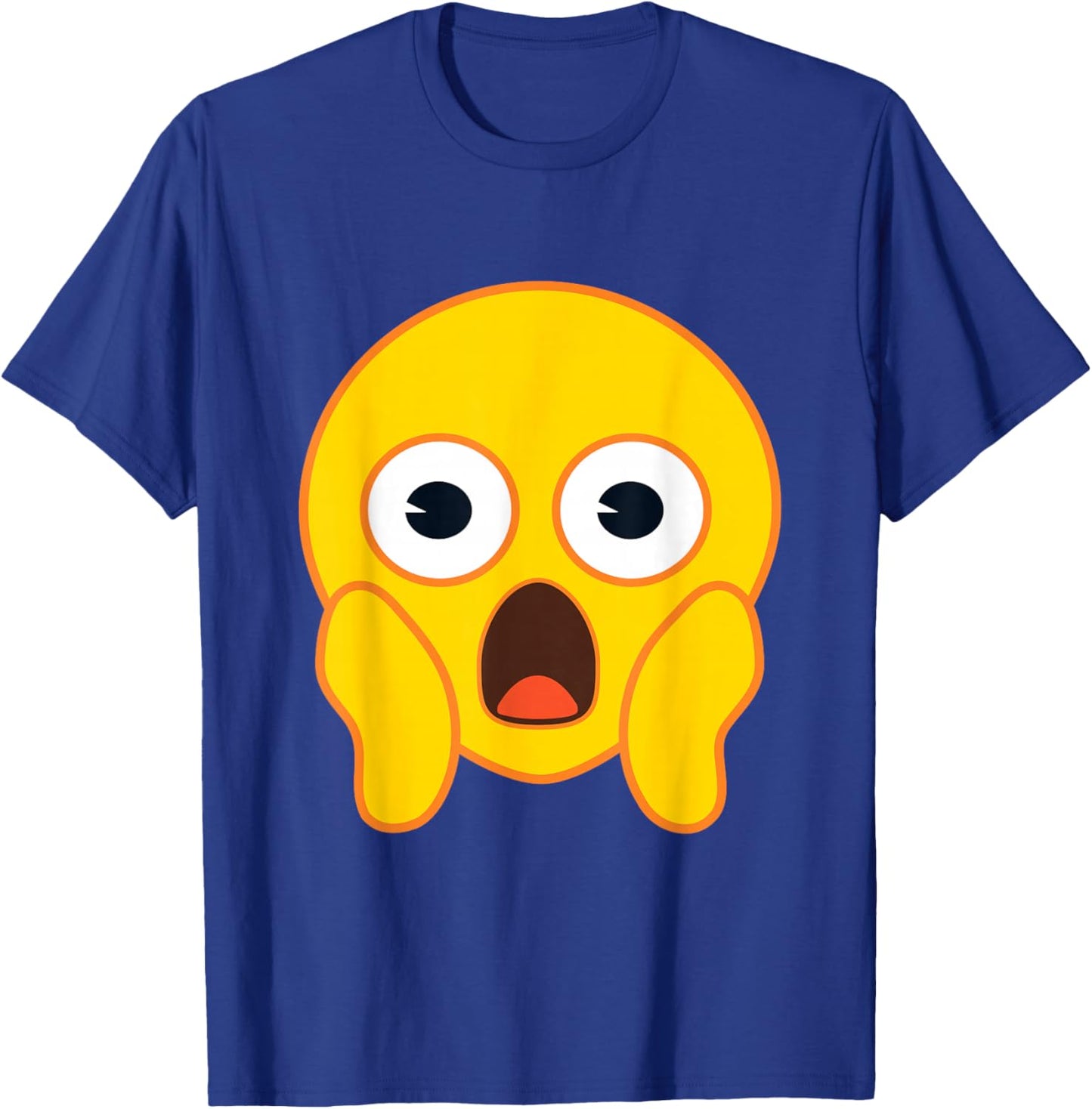 Official Emoji Fear Scream Yellow Smile Face Halloween T-Shirt - T-Shirt | Royal