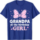 Grandpa of The Birthday Girl Cute Pink Bow Family Matching T-Shirt - T-Shirt | Royal