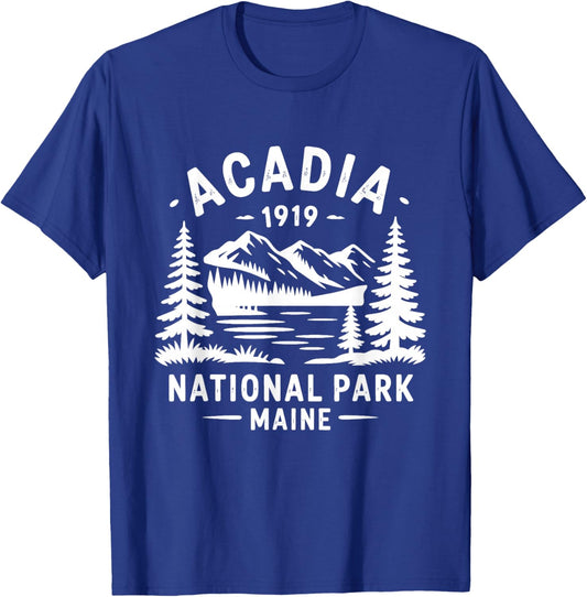 Acadia National Park - Retro Throwback Design - Classic T-Shirt - T-Shirt | Royal
