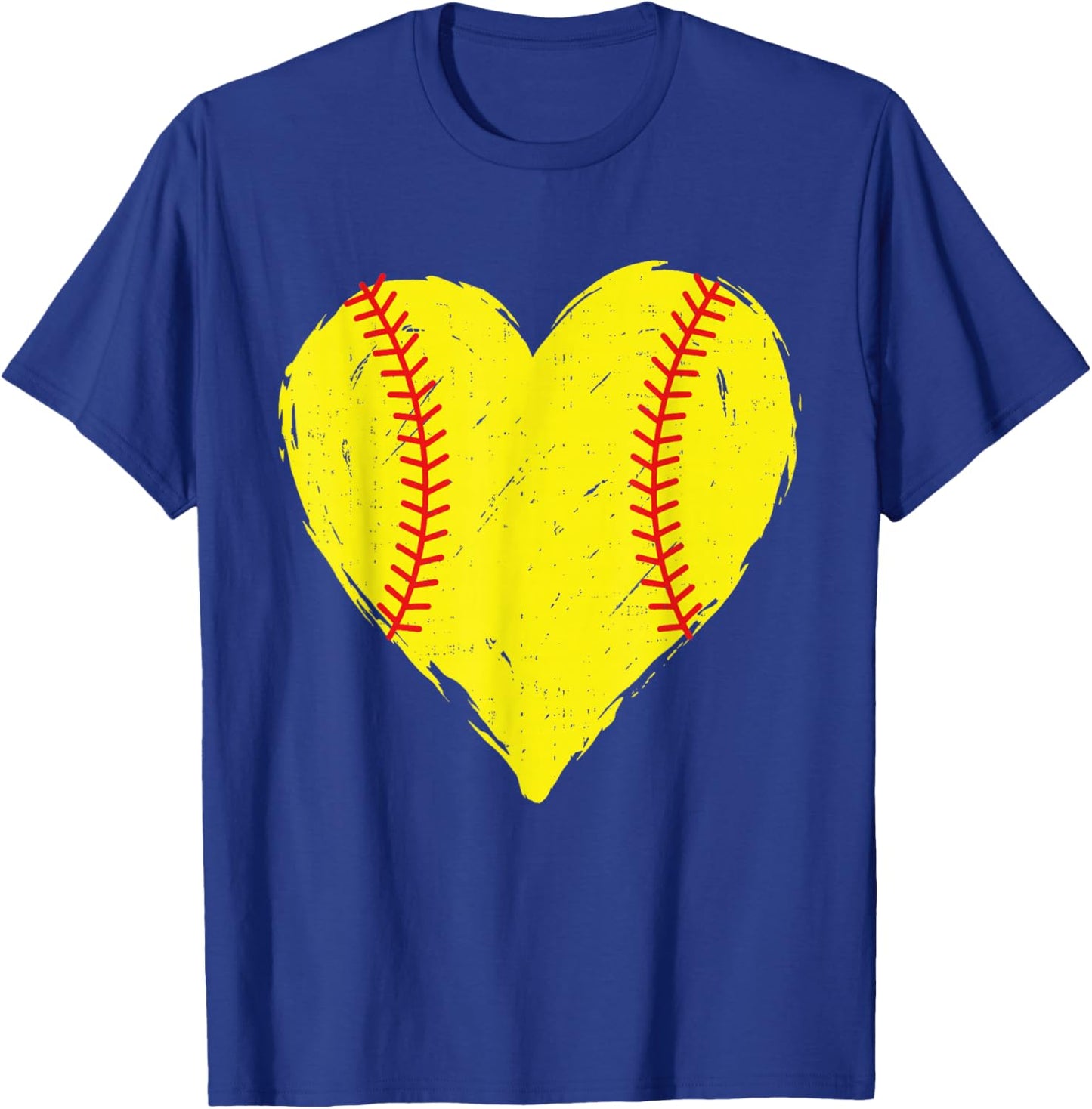 Softball Heart Cheer Mama Mom Mothers Day Game Day T-Shirt - T-Shirt | Royal