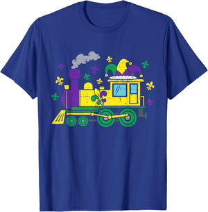 Cute Mardi Gras Train with Fleur De Lis Boys Kids Toddler T-Shirt - T-Shirt | Royal