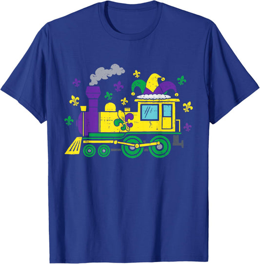 Cute Mardi Gras Train with Fleur De Lis Boys Kids Toddler T-Shirt - T-Shirt | Royal