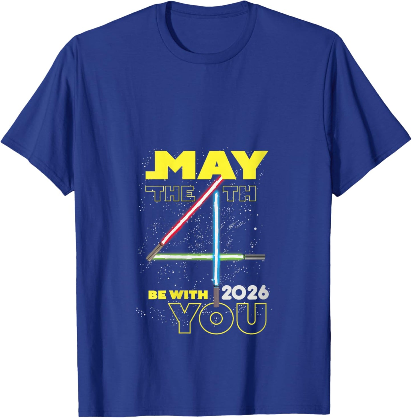 Women's Star Wars May the 4th Be With You 2026 Lightsabers V-Neck T-Shirt - T-Shirt | Royal