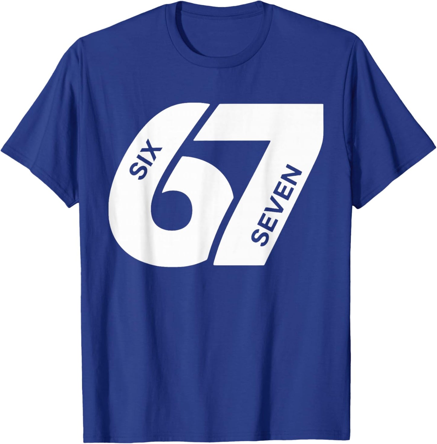 Vintage 67 Six Seven | Retro Varsity Sports Graphic Apparel T-Shirt - T-Shirt | Royal