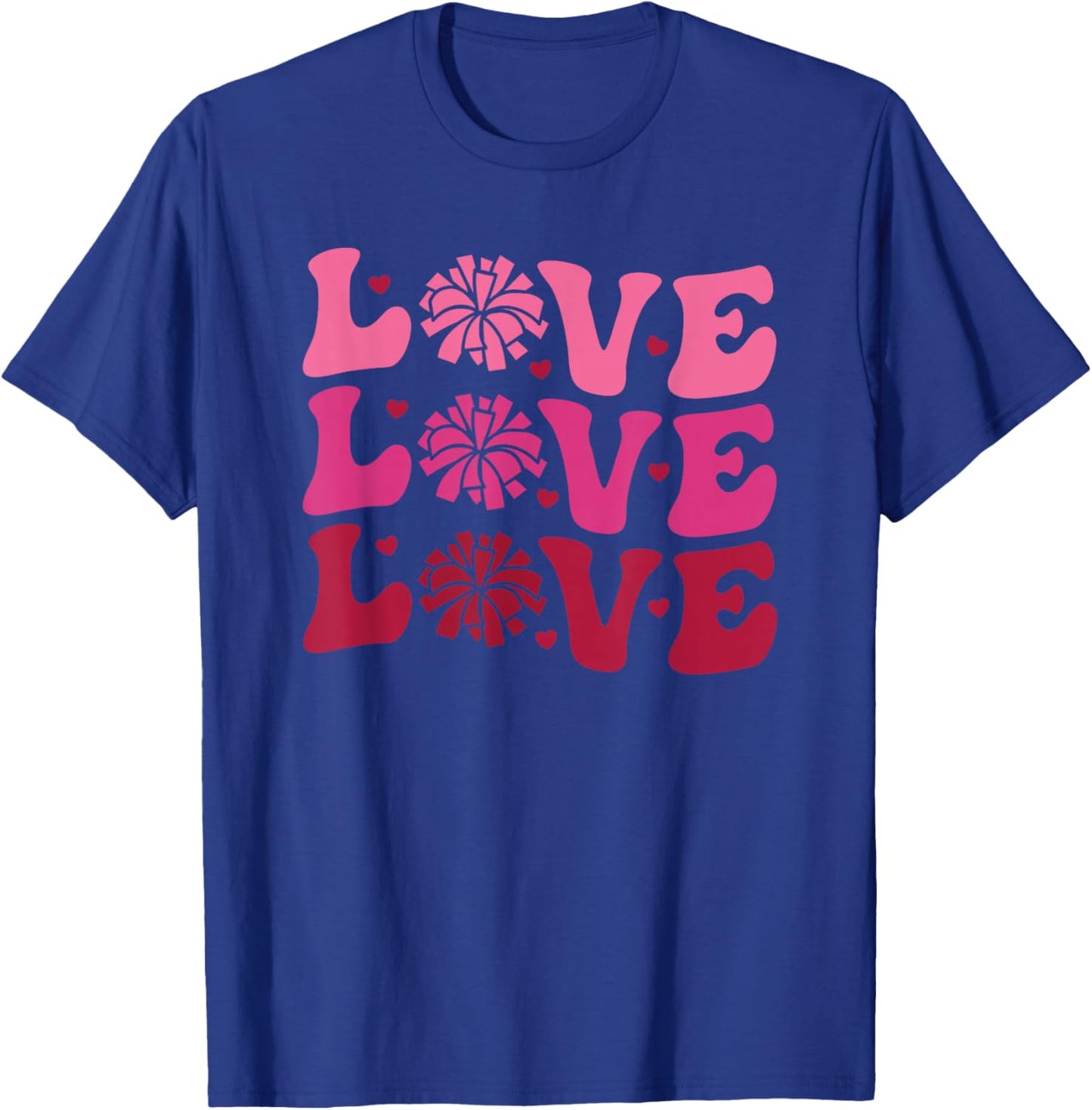 Cheerleader Love Valentine's Day Trendy Cheer Cute Retro T-Shirt - T-Shirt | Royal