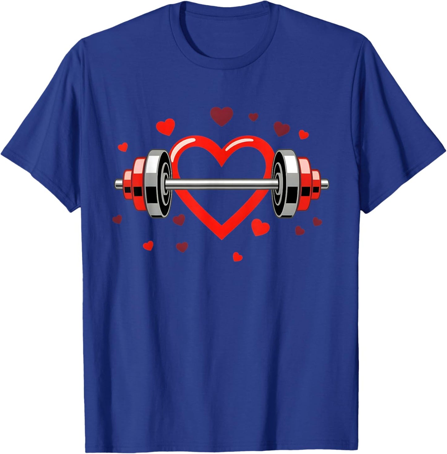 Fitness Heart Barbell Valentine's Day Gym Workout Women Men T-Shirt - T-Shirt | Royal
