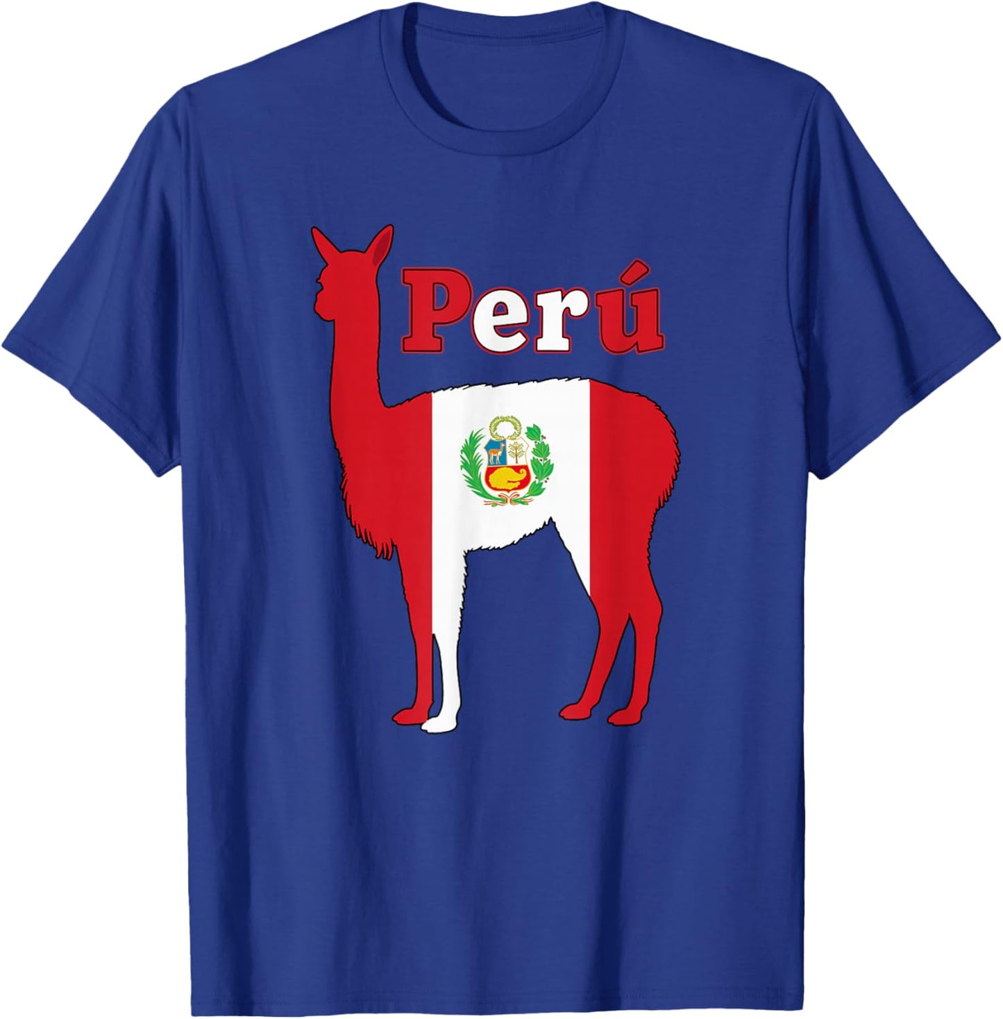 Perú Vicuna Peruvian Flag Pride Peru Llama Alpaca T-Shirt - T-Shirt | Royal