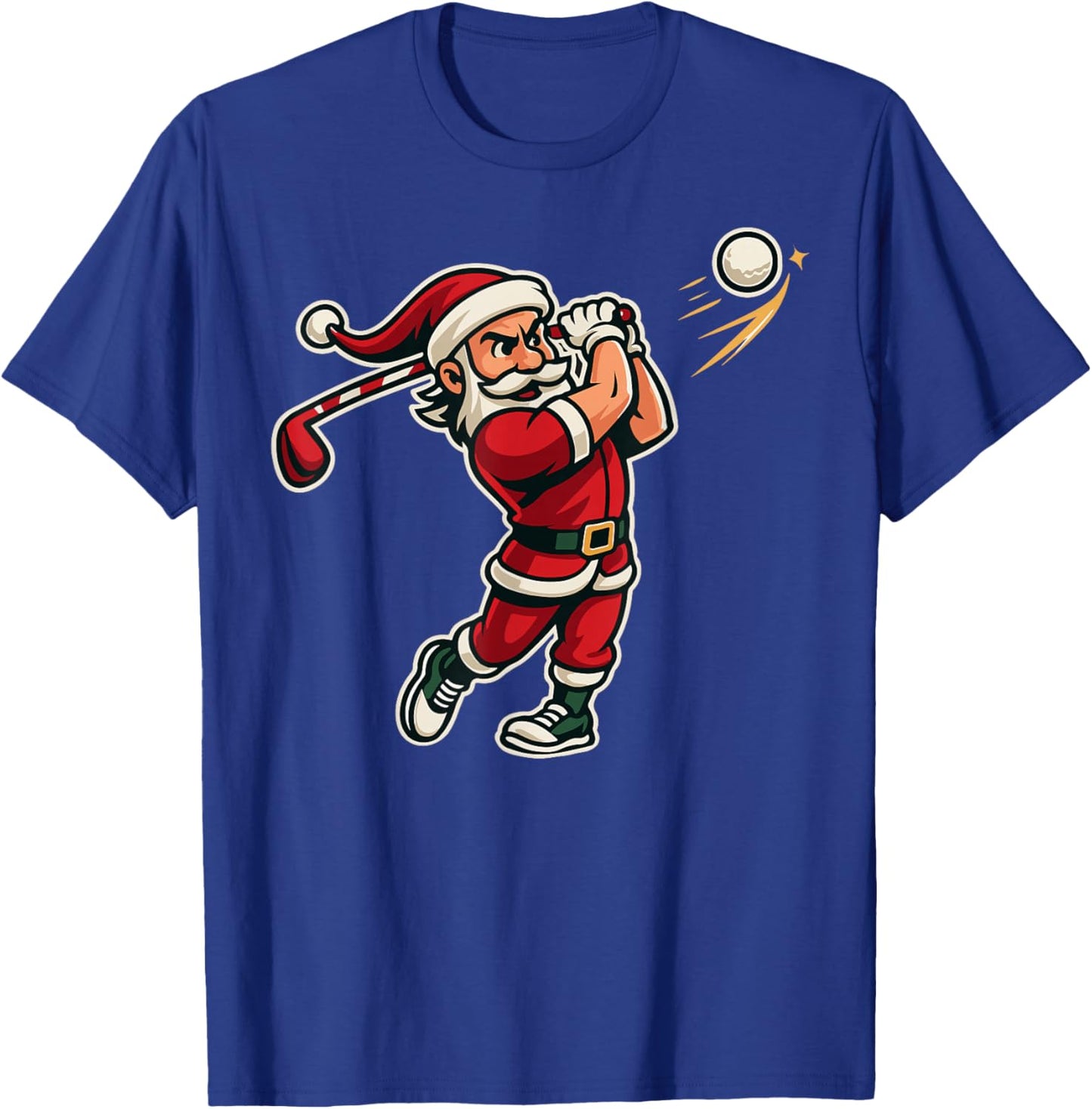 Golfer Santa Christmas Golf Shirt Men Kids Boys Golfing Xmas T-Shirt - T-Shirt | Royal