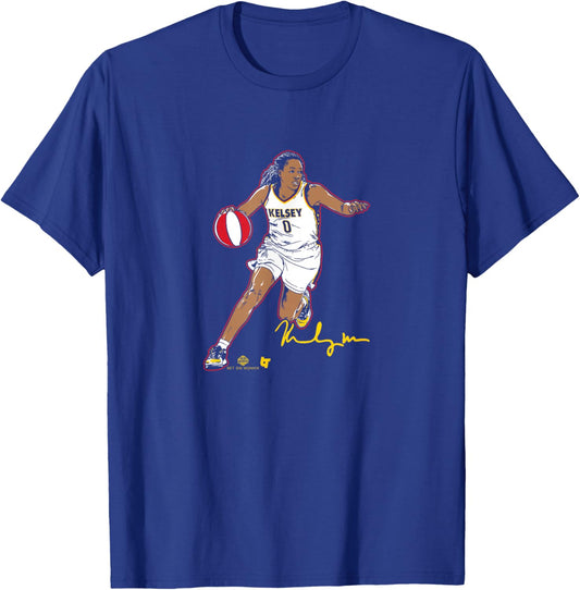 Kelsey Mitchell - Superstar Pose - Indiana Basketball T-Shirt - T-Shirt | Royal