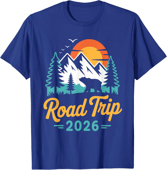 Road Trip 2026 Family Friend Vacation Travel Hiking Memories T-Shirt - T-Shirt | Royal