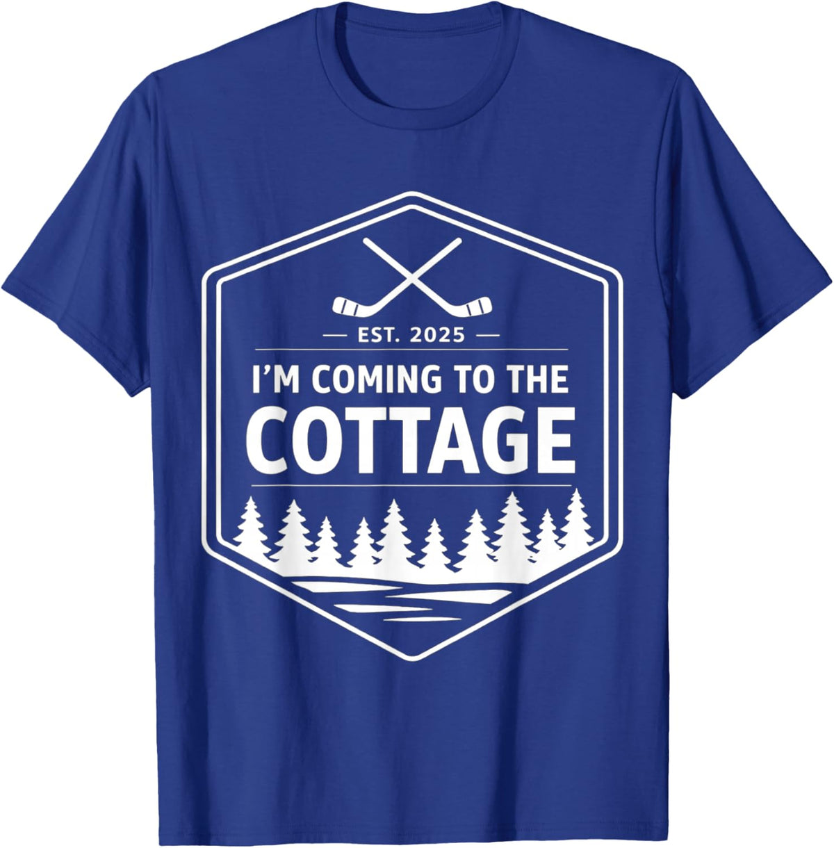 Coming to The Cottage Cozy Outdoors Hockey Romantic Couple T-Shirt - T-Shirt | Royal