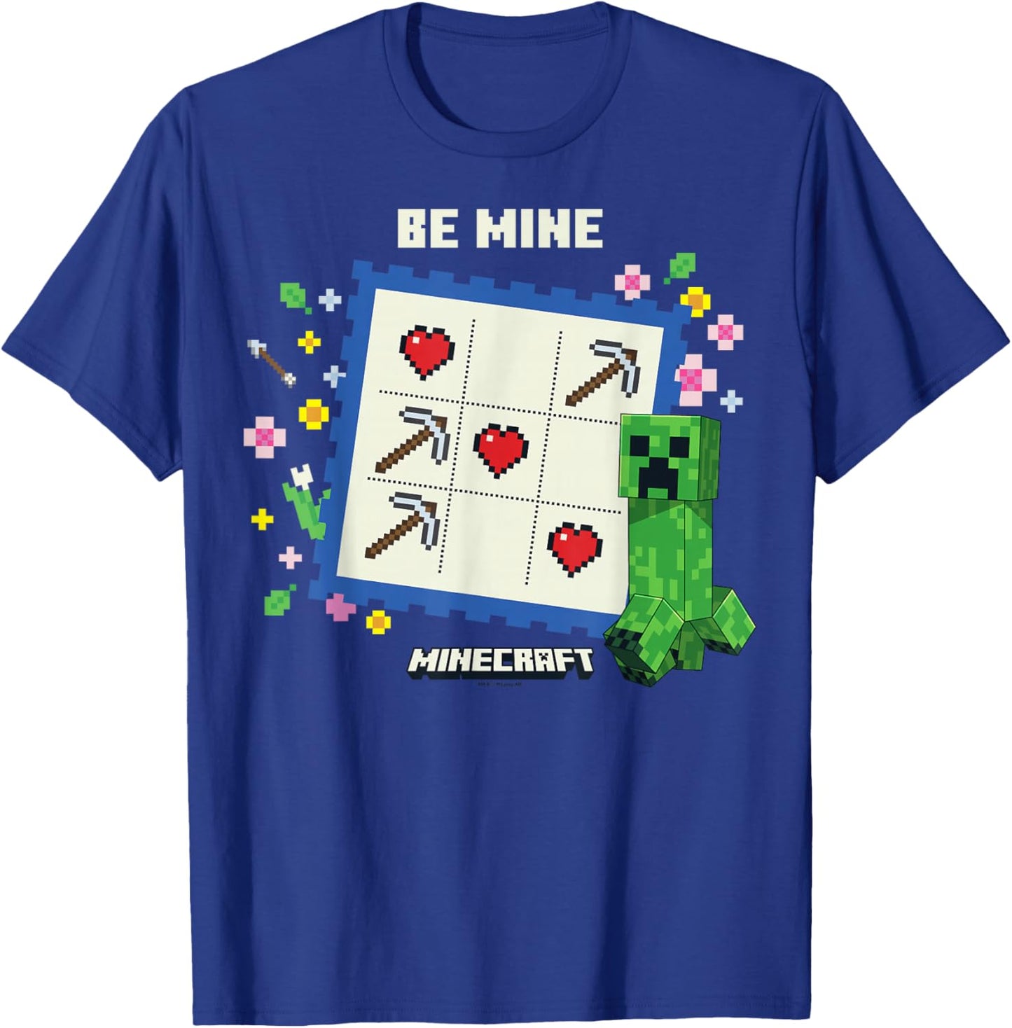 Minecraft Valentine's Day Be Mine Creeper Valentine's Card T-Shirt - T-Shirt | Royal