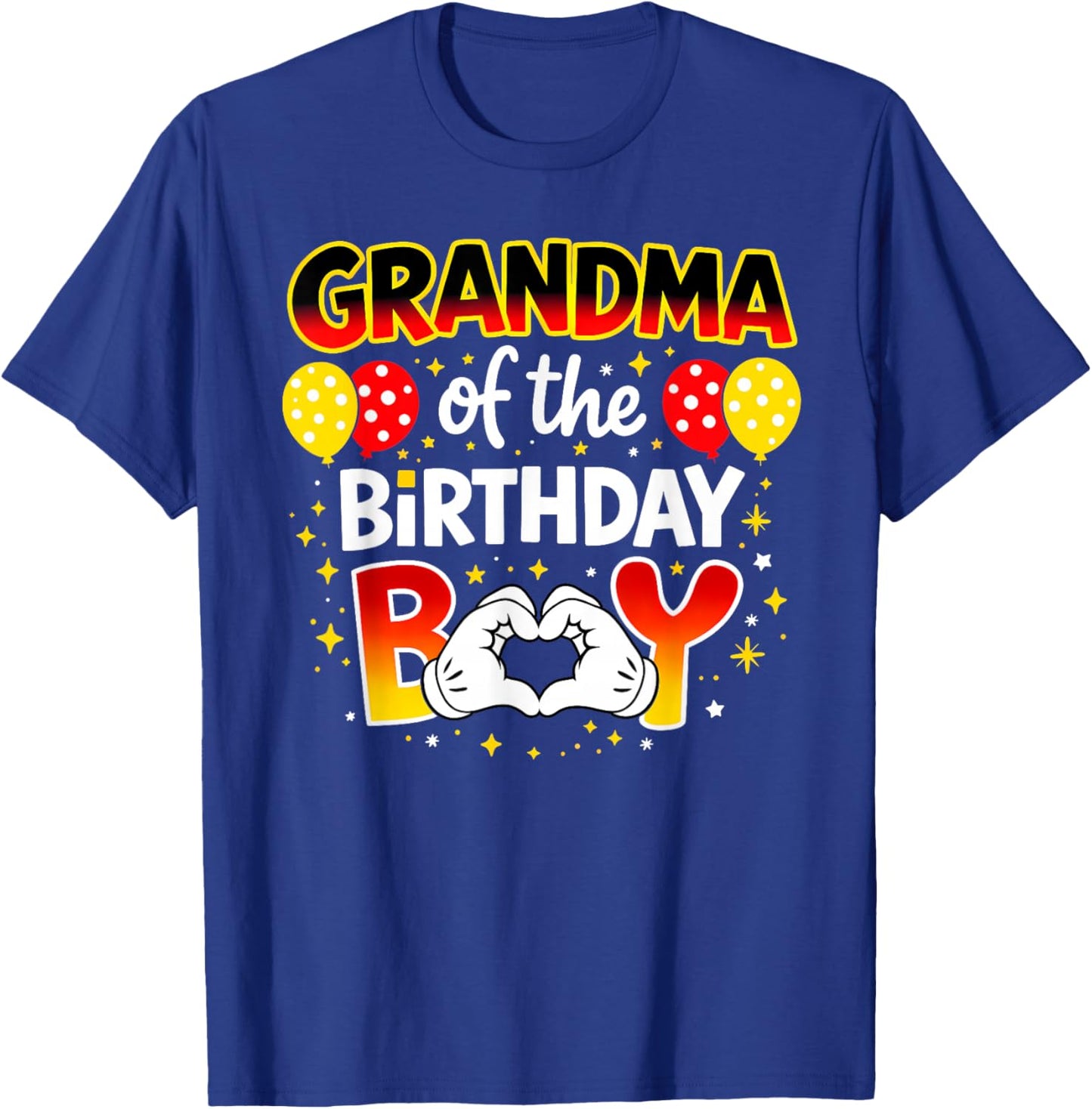 Grandma of The Birthday Boy Family Party Decor Grandson T-Shirt - T-Shirt | Royal