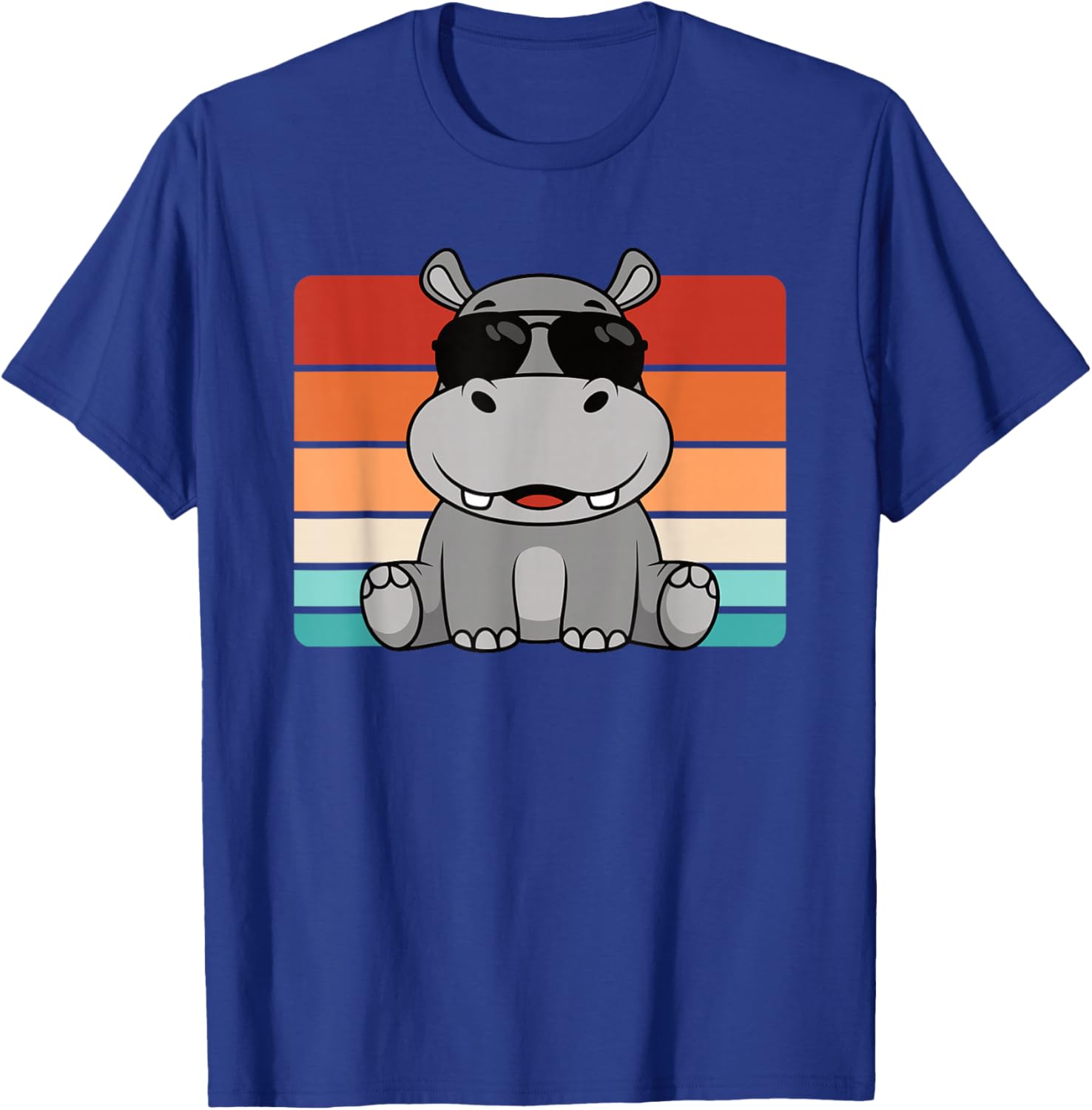 Cool Retro Hippo Lover Hippopotamus Funny Men Boys Kids T-Shirt - T-Shirt | Royal