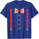 Hearts Bow Tie Suspenders Valentines Day Shirts Kids Boys T-Shirt - T-Shirt | Royal