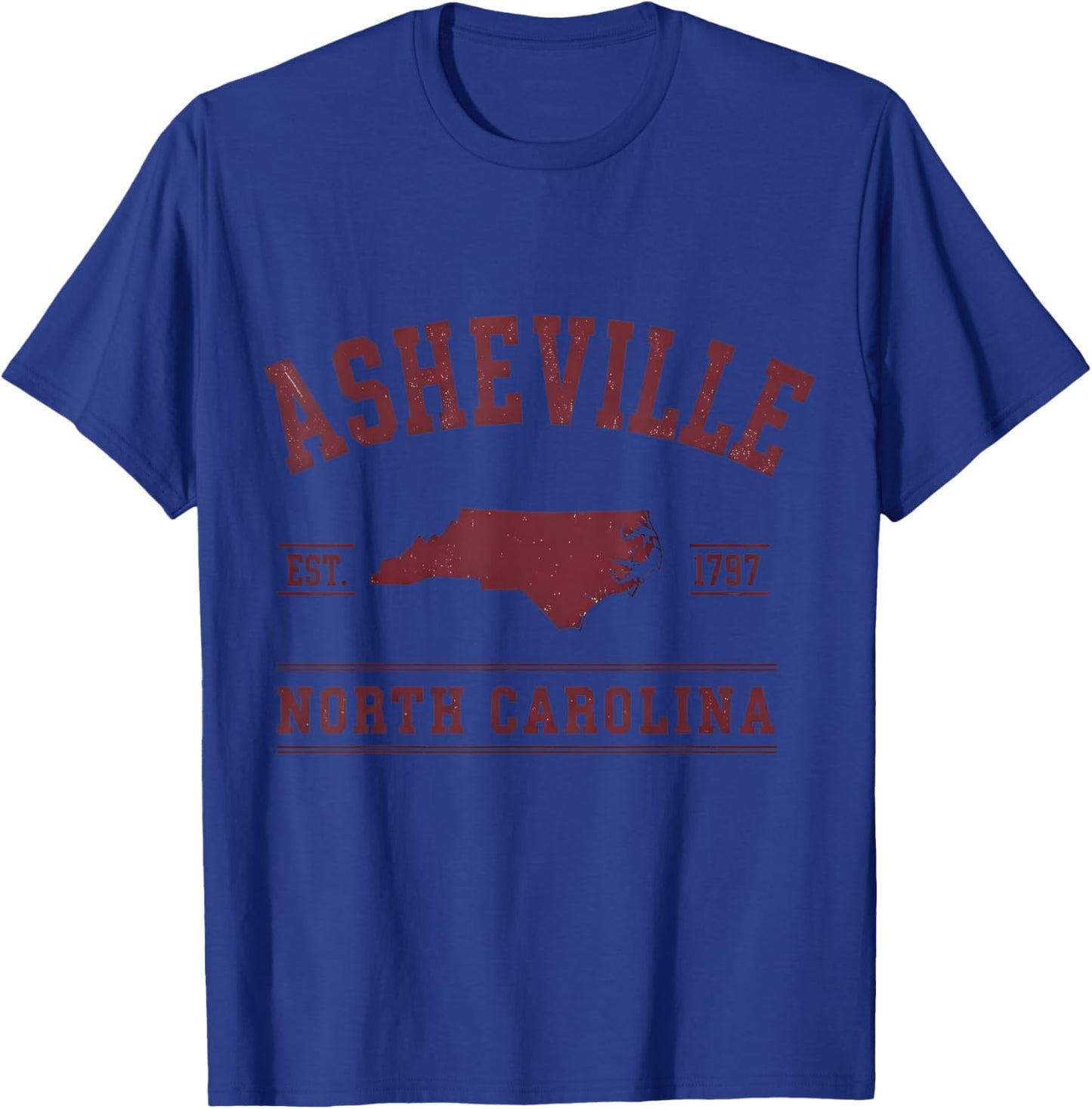 Asheville North Carolina Est. 1797 T-Shirt - T-Shirt | Royal