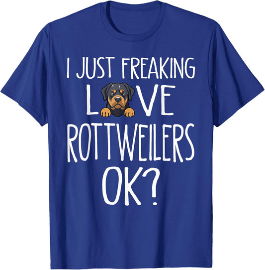 Cute Rottie Dog Mom Dog Dad Funny Rottweiler T-Shirt - T-Shirt | Royal