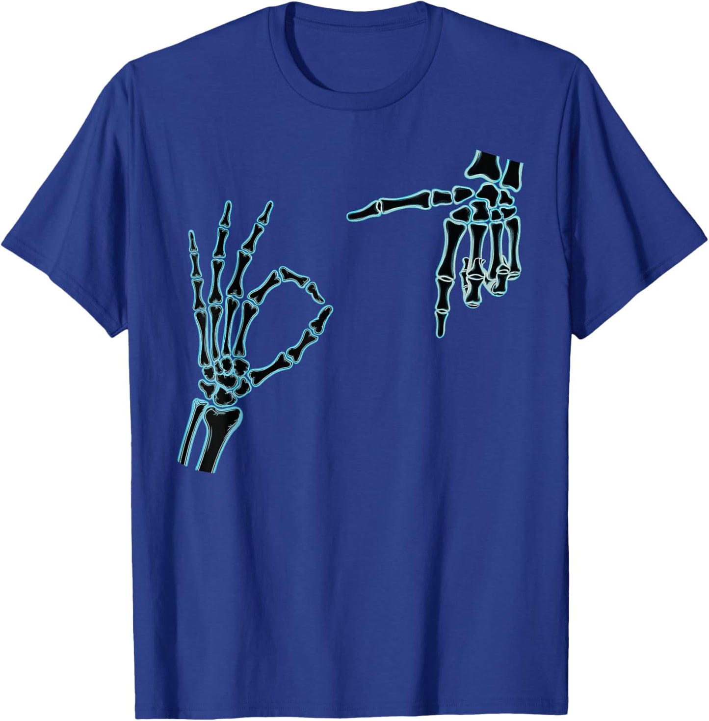 67 Meme Skeleton Hand 6 7 Halloween Six Seven T-Shirt - T-Shirt | Royal