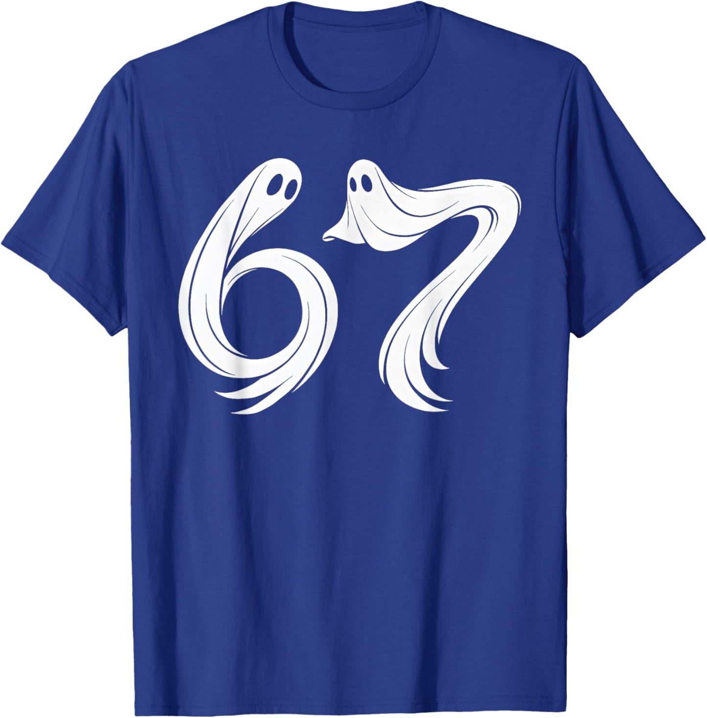 Funny Six Seven 6 7 Meme 67 Design Ghost Halloween Costume T-Shirt - T-Shirt | Royal