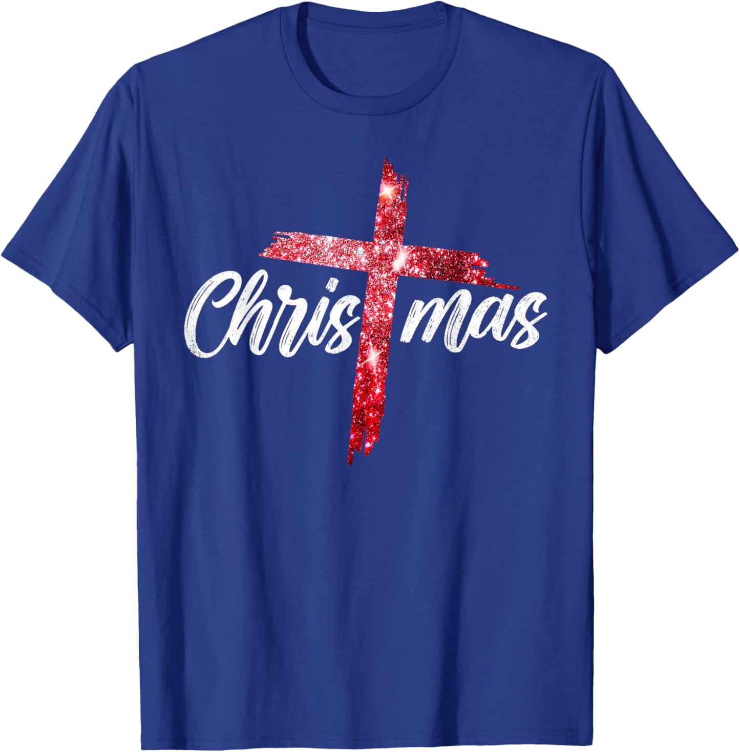 Merry Christmas Jesus Christian Cross Xmas Pajamas Holiday T-Shirt - T-Shirt | Royal