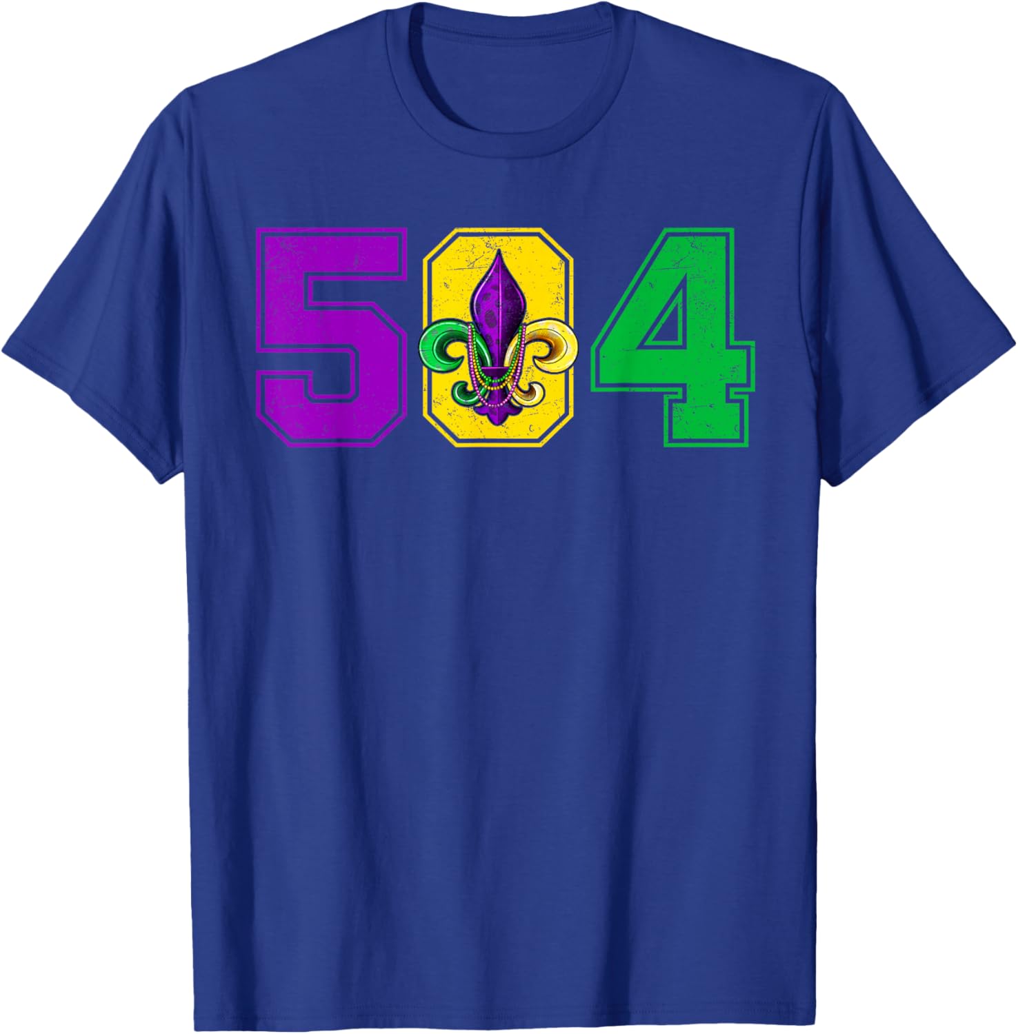 504 Fleur De Lis Mardi Gras Fat Tuesday New Orleans Parade T-Shirt - T-Shirt | Royal