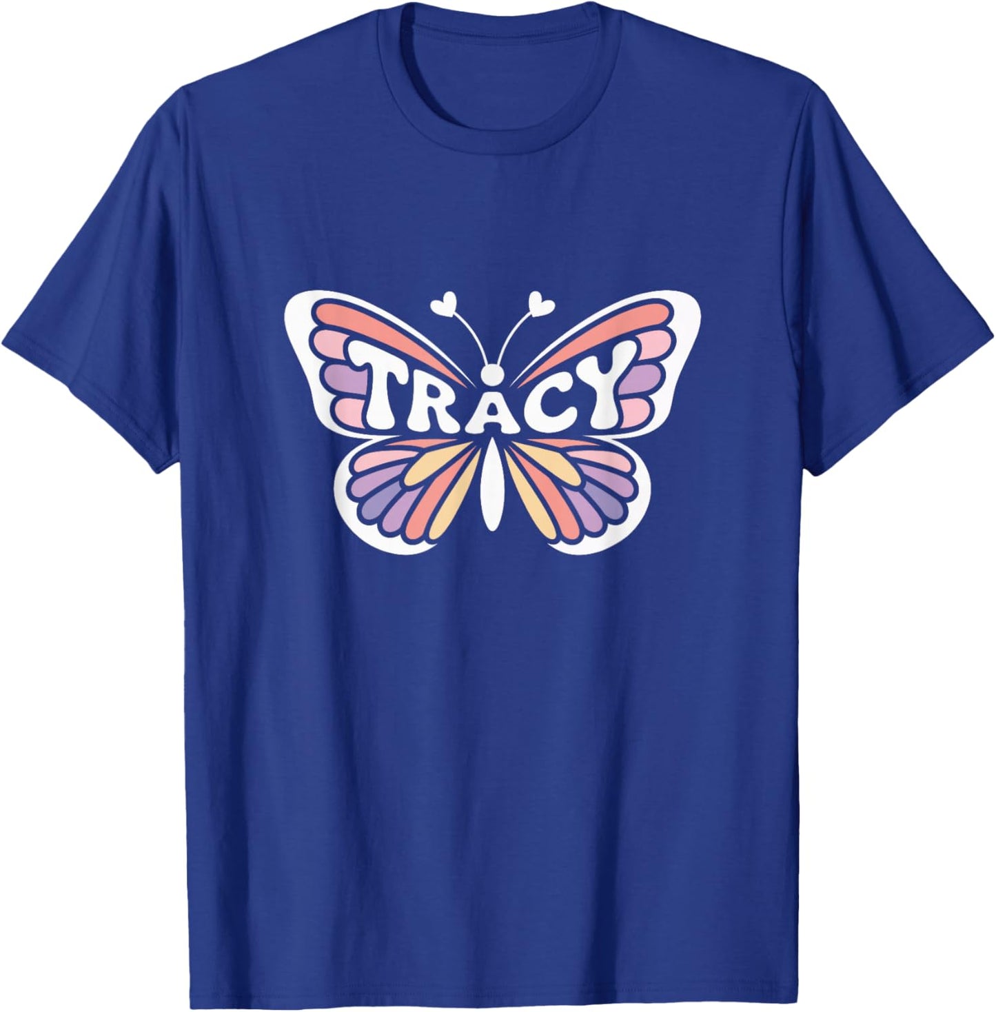 Tracy Butterfly - Personalized Cute Name Word Art T-Shirt - T-Shirt | Royal