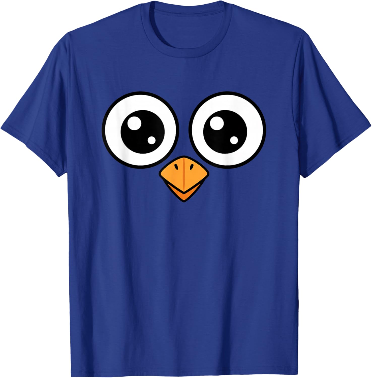 Bird Big-Eyed Cartoon Face Playful Feathered Vibe T-Shirt - T-Shirt | Royal