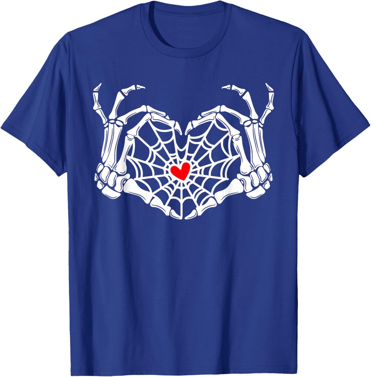 Retro Skeleton Hands Heart Sign Halloween Costume Women Girl T-Shirt - T-Shirt | Royal