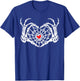 Retro Skeleton Hands Heart Sign Halloween Costume Women Girl T-Shirt - T-Shirt | Royal
