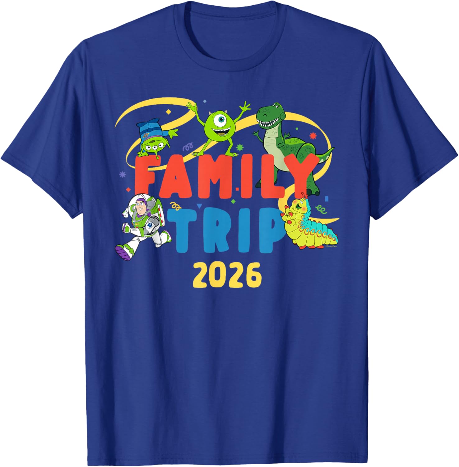 Disney and Pixar Characters Vacation Party Family Trip 2026 T-Shirt - T-Shirt | Royal