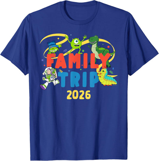 Disney and Pixar Characters Vacation Party Family Trip 2026 T-Shirt - T-Shirt | Royal