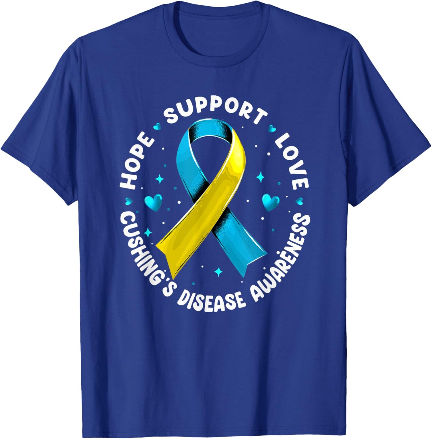 Hope Support Love Cushing's Disease Awareness T-Shirt - T-Shirt | Royal