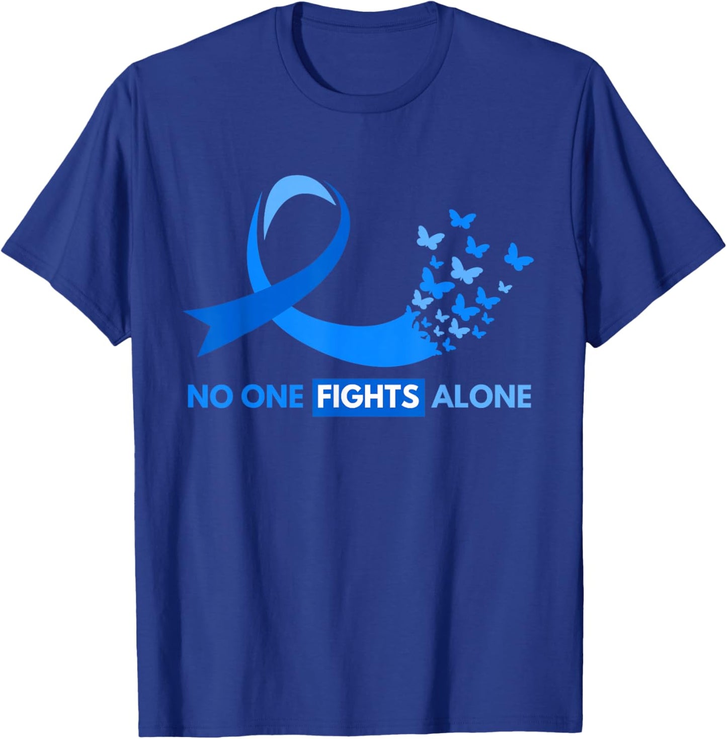 No One Fights Diabetes Alone Diabetes Awareness T-Shirt - T-Shirt | Royal